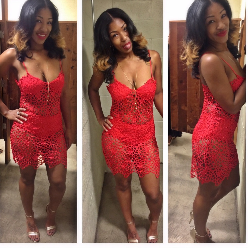 Gojane Red Cut Out Dress